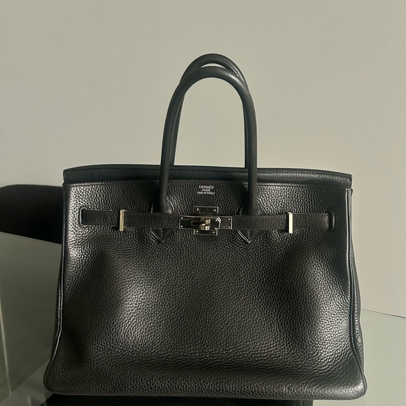 Hermes Black Leather Briefcase with Structured Design - Picture 2 of 4